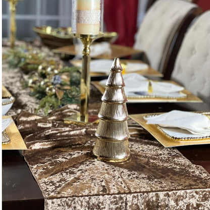 RNOONY 10ft Beige Table Runner Soft Fabric Luxurious 16x 120 Inch Table Runner for Dining Parties, Hotels, Catering Services, Bridal Wedding Decor Baby Shower Birthday Party