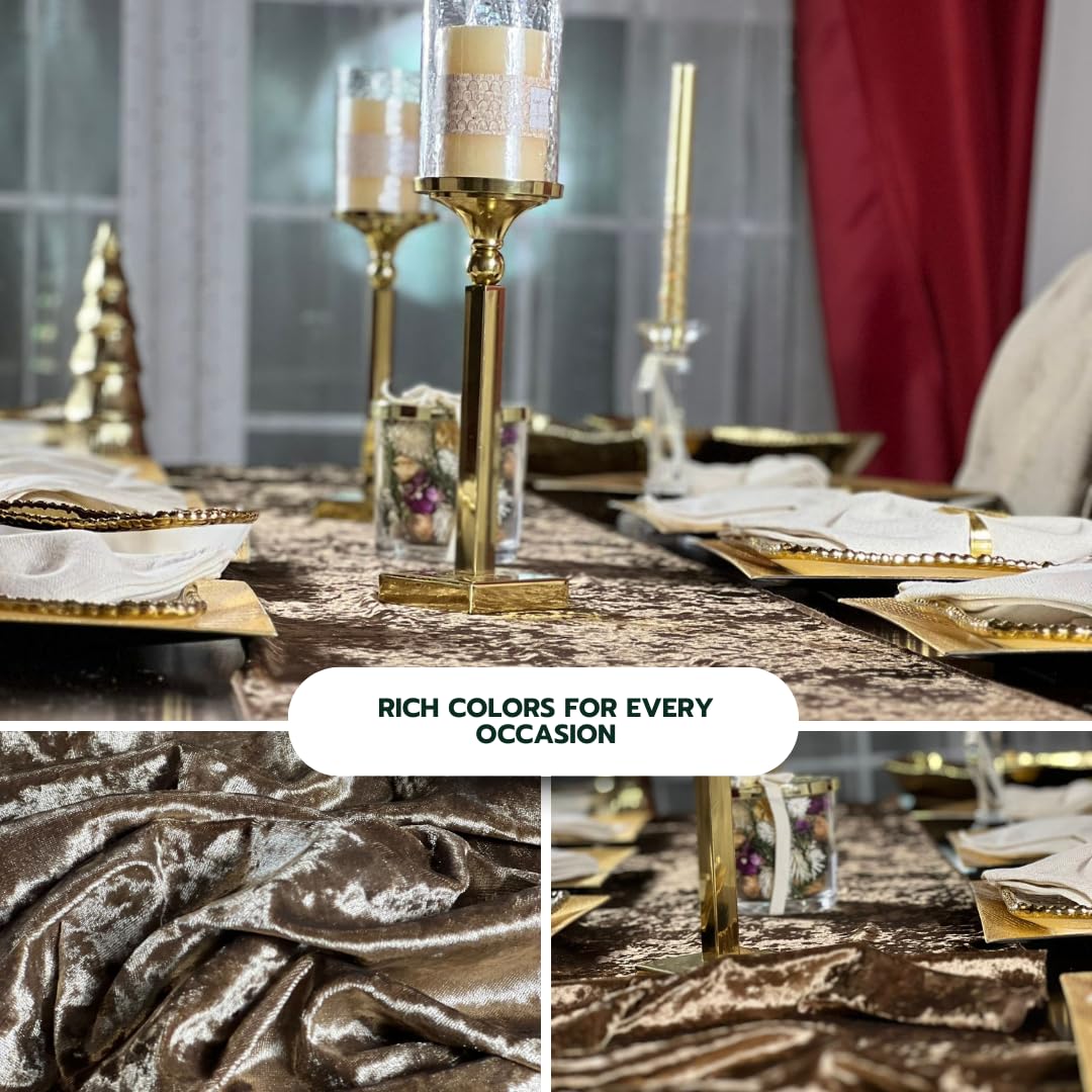 RNOONY 10ft Beige Table Runner Soft Fabric Luxurious 16x 120 Inch Table Runner for Dining Parties, Hotels, Catering Services, Bridal Wedding Decor Baby Shower Birthday Party