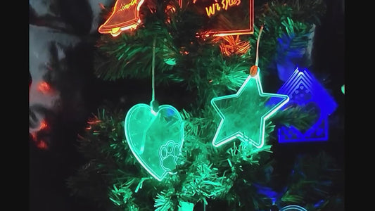 Enchanting Acrylic Glowing Christmas Tree Ornaments – Customizable Glittering Holiday Decor